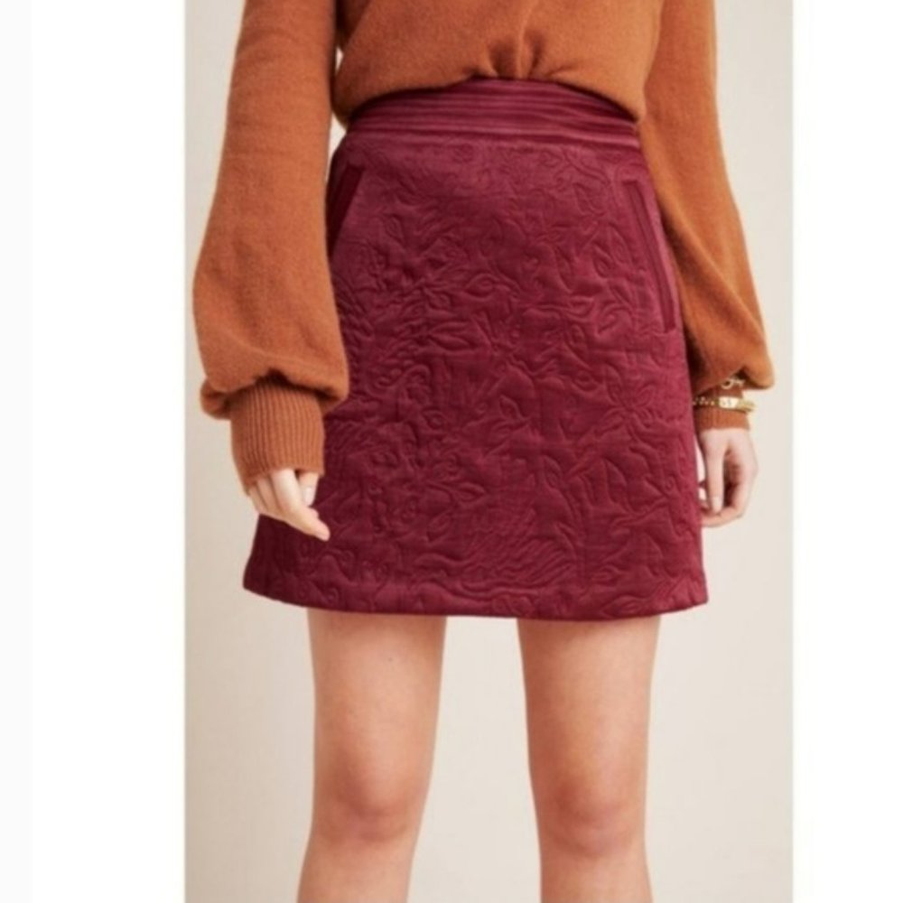 MAEVE Beatrice Quilted Mini Skirt